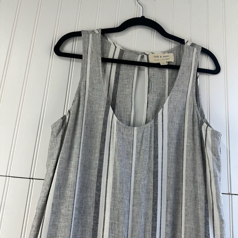 Cloth & Stone Coastal Stripe Linen Blend Jumpsuit Size S - Picture 4 of 8